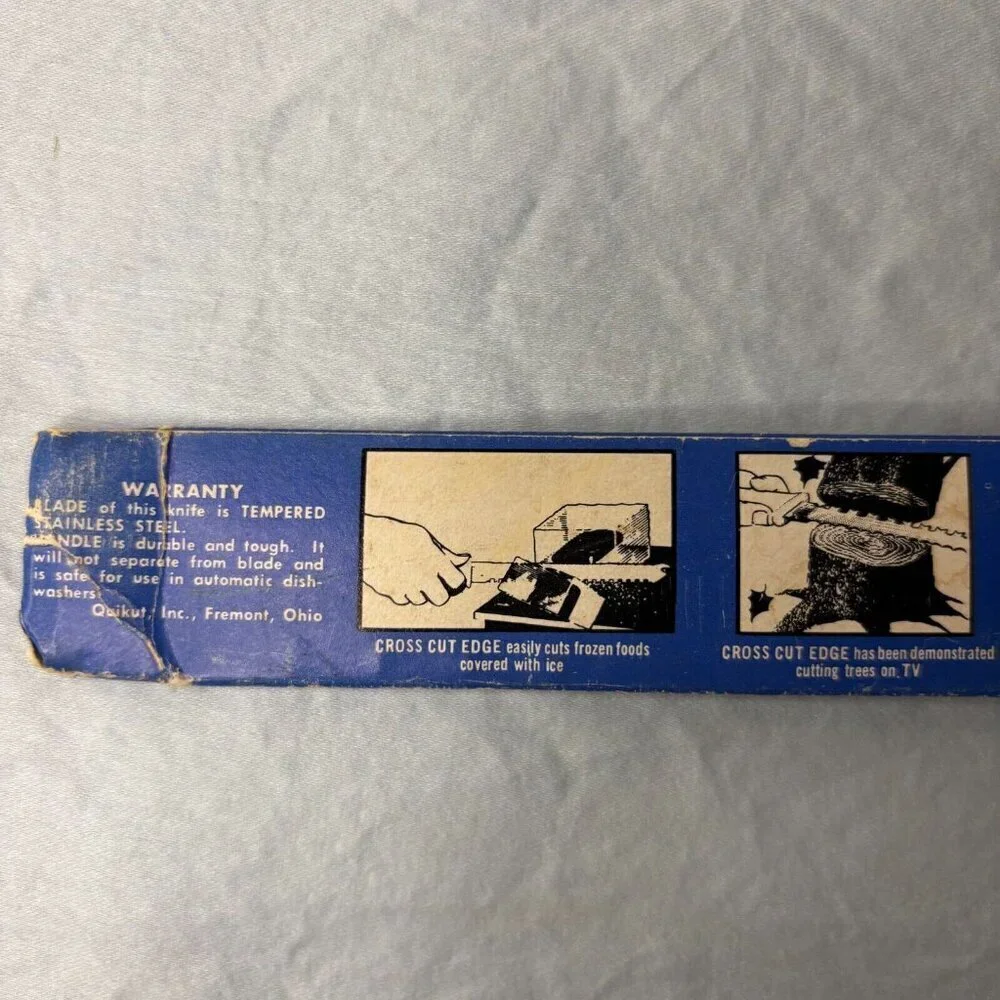 Vintage Quikut Quikkle Knife USA Chefs Slicing Bread Frozen Carving Food Blade